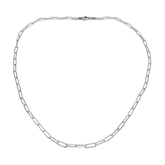 18” Sterling Silver Paperclip Chain Link Necklace Solid 925 Italy Paper Clip - Picture 2 of 9